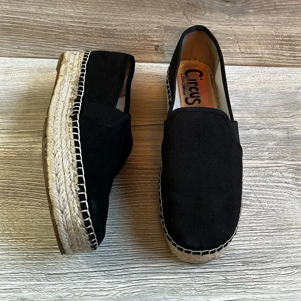 Circus by Sam Edelman Christina black canvas espadrilles size 10